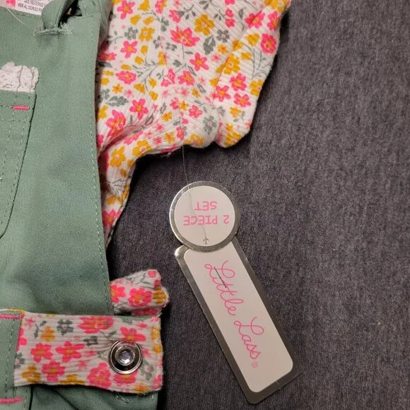 Girls overalls, Little Lass, size 2t. Green, new with tags - Picture 5 of 7